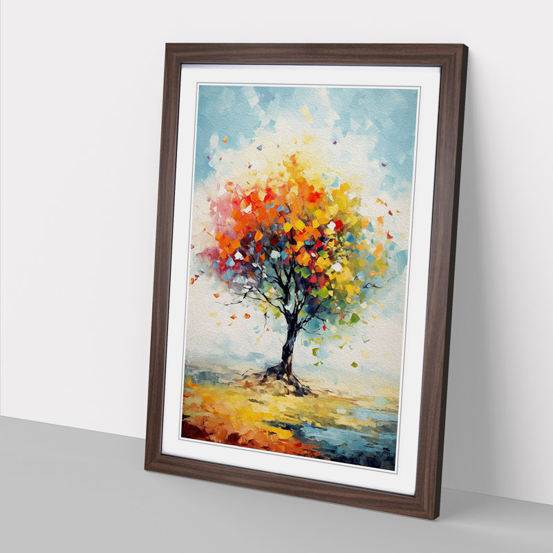 Apple Tree Impressionism Art - Framed Print, Walnut Framed, 34cm H x 25cm W