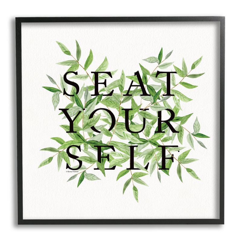 «Seat Yourself», feuille botanique de salle de bain, estampe numérique par Rachel Nieman, H 12 po x l 12 po x P 1,5 po