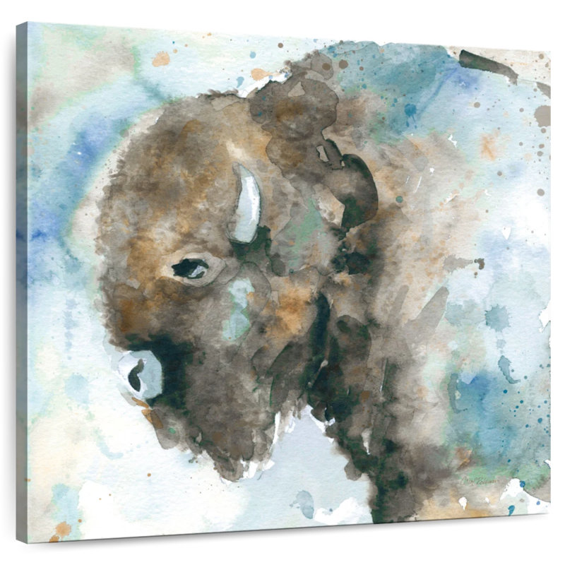 Brampt Buffalo On Blue, 20" H x 20" W