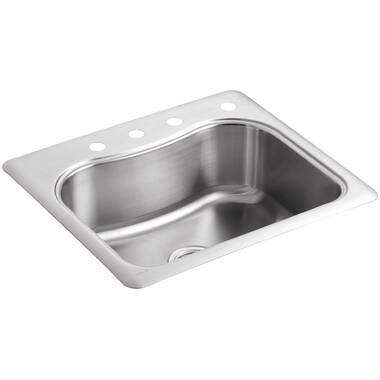 Colony® 33 x 22-Inch Stainless Steel 4-Hole Top Mount Double