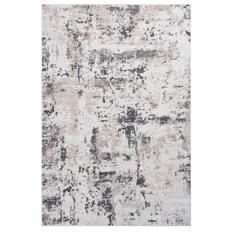5x7 Cream/brown Abstract Non-shedding Area Rug - Stain , For Living Room, Bedroom, Dining Office Non-shedding, Stain-, Wonderful Dining, Home