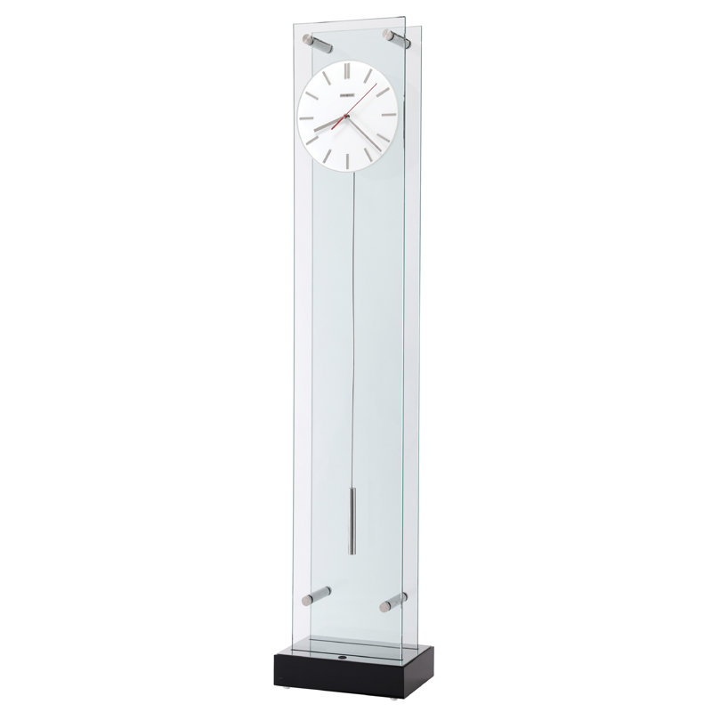 198.1cm Glass Floor Clock with Adjustable Chime Volume
