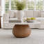 Table basse ronde moderne avec plateau en faux marbre et piédestal en bois massif, table basse pour le salon et la maison-130169969-130169972
