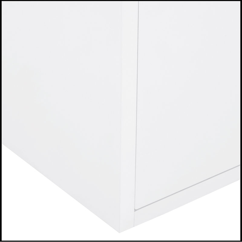 24" floating wall mounted bathroom vanity with white ceramic sink and drawer storage, White