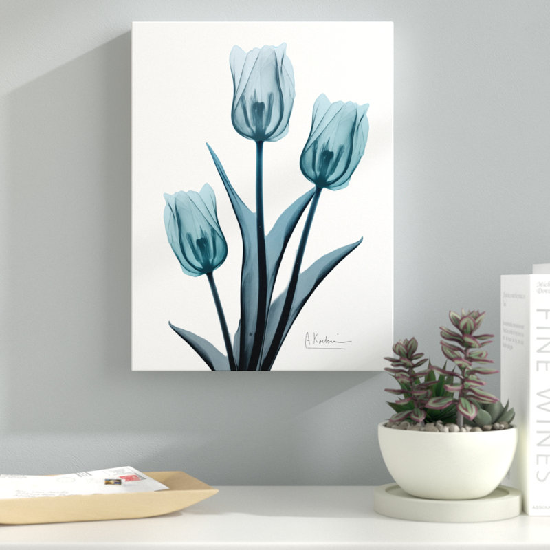 Midnight Sky Tulip Trio 2 - Wrapped Canvas Print, 41 cm H x 30 cm W