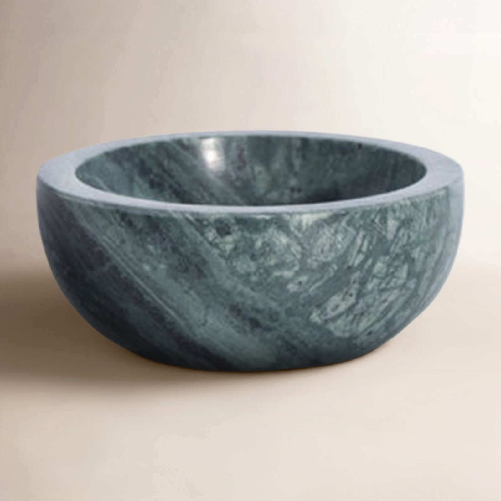 Simple Marble Decorative Bowl 1, 2" H x 5" W x 5" D, Green