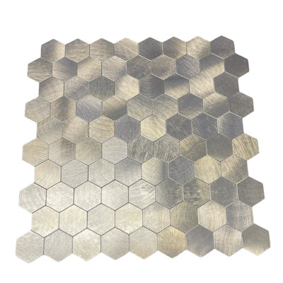 12'' W x 12'' L Metal, Aluminum Peel and Stick Mosaic Tile