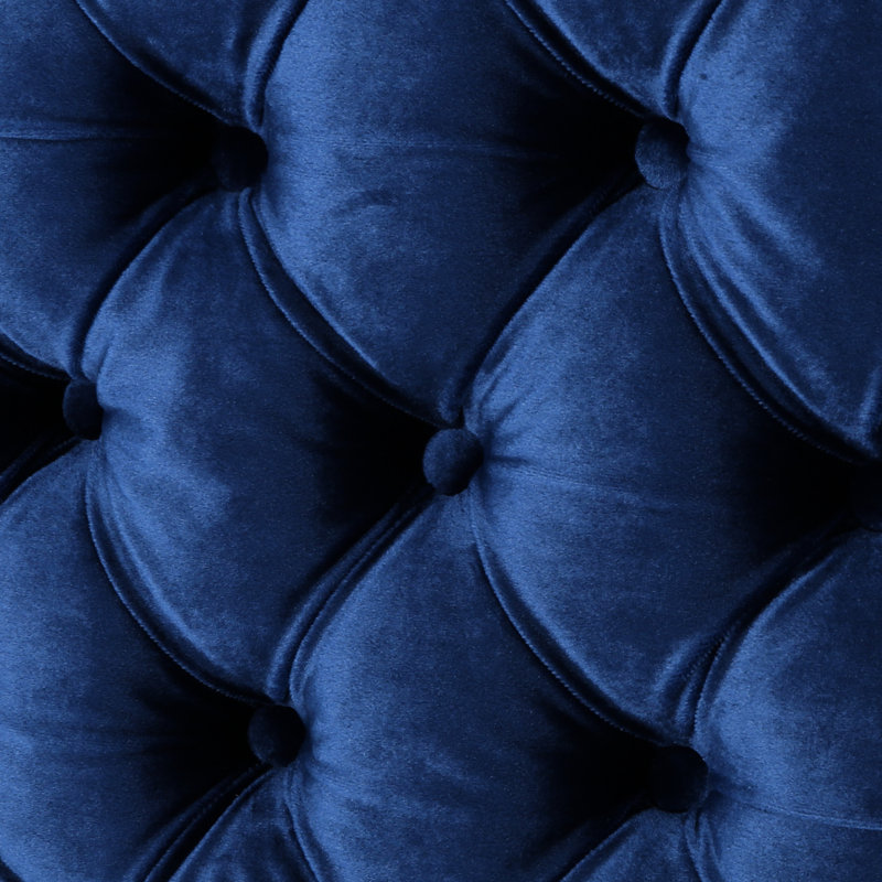 Tête de lit pour grand lit en velours bleu marine, aspect contemporain, revêtement en losange à boutons, tête de lit en velours réglable et charmante, ajustable pour le lit, coutures, attrait moderne pour la chambre à coucher