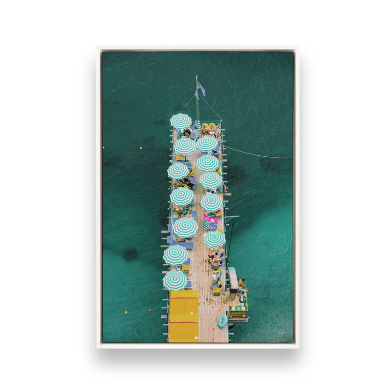 Impression sur toile Pier Paradise, H 30,75 po x l 20,75 po x P 1,75 po, Cadre flottant blanc opaque