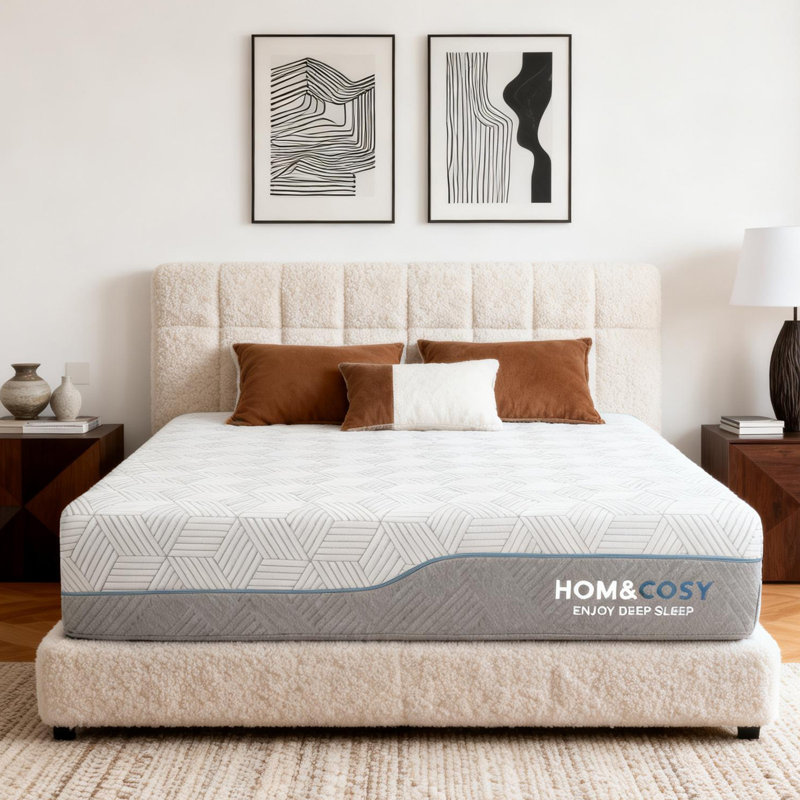 16 Inch Green Tea Medium Firm Gel Memory Foam Mattress , Bed Mattress In A Box Washable Cover