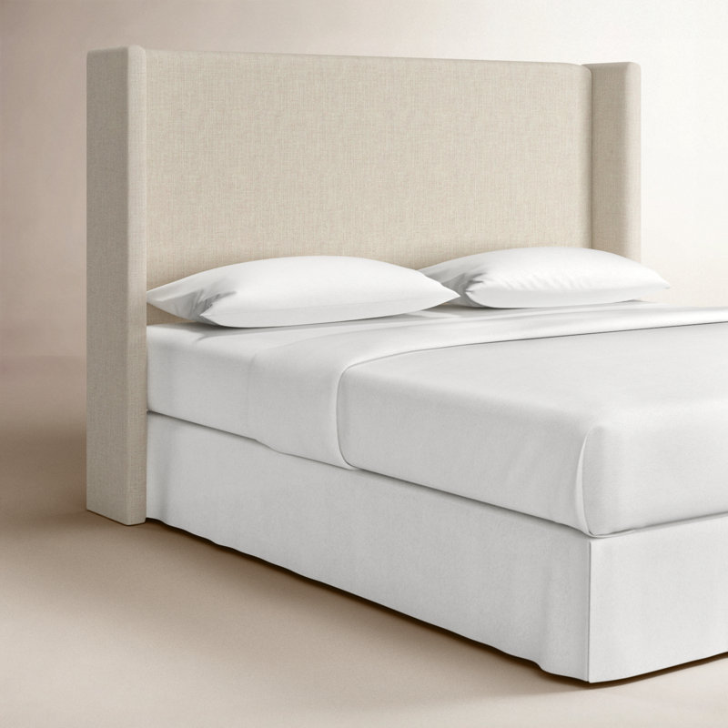Tête de lit tapissier Tilly, Lin classique talc, Très grand