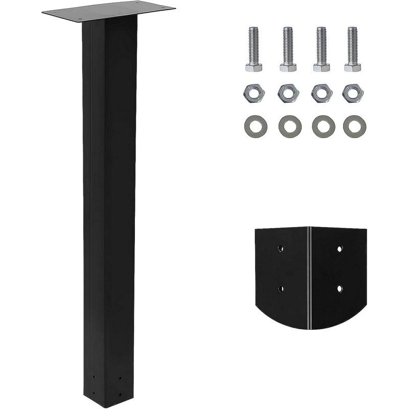 51 Inch Outdoor Mailbox Post for Curbside Residential, Heavy Duty Galvanized Steel 4x4 In-Ground Mount, Rustproof for Standard Mailboxes