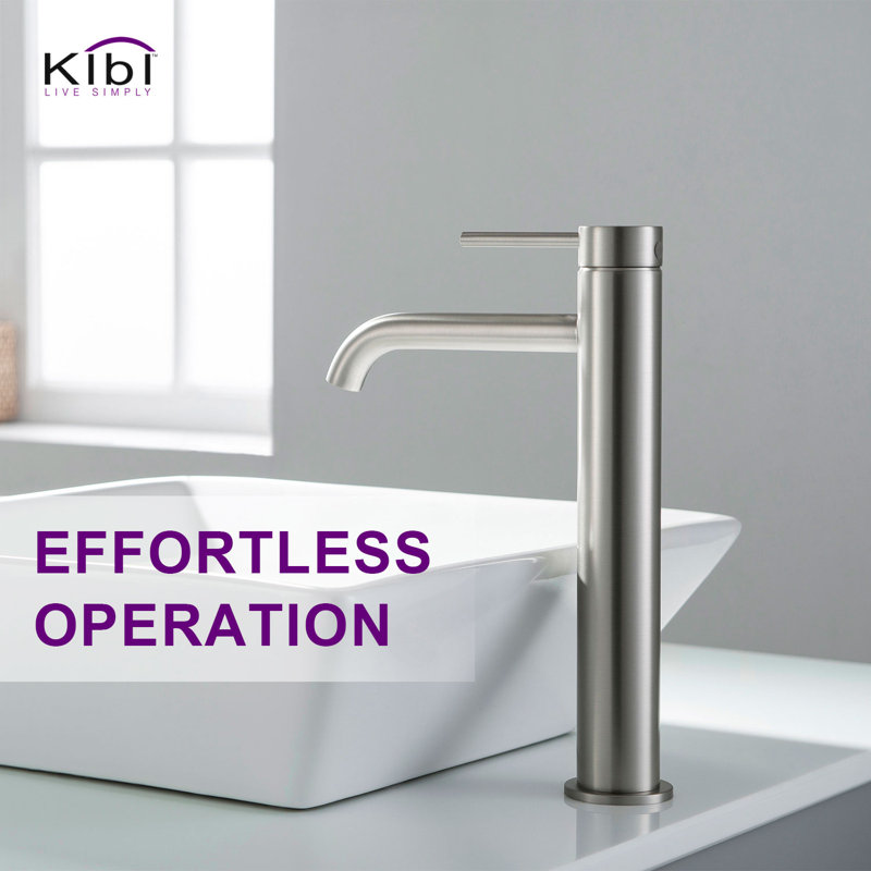 Circular Single-handle Bathroom Faucet, Brushed Nickel, Without Drain Assembly