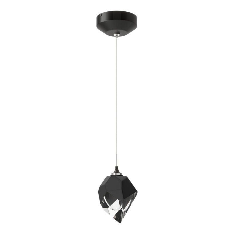 Luminaire suspendu géométrique à 1 lumière Chrysalis, Noir, Encre