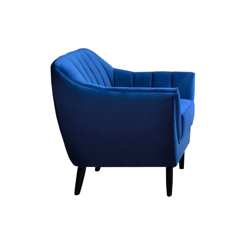Chaise, velours bleu marine, 100 % polyester bleu