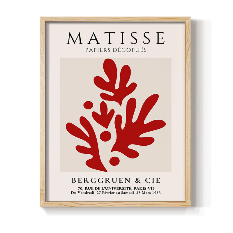 Matisse CLXIX, reproduction d'art encadrée - bois massif, H 30 po x l 24 po