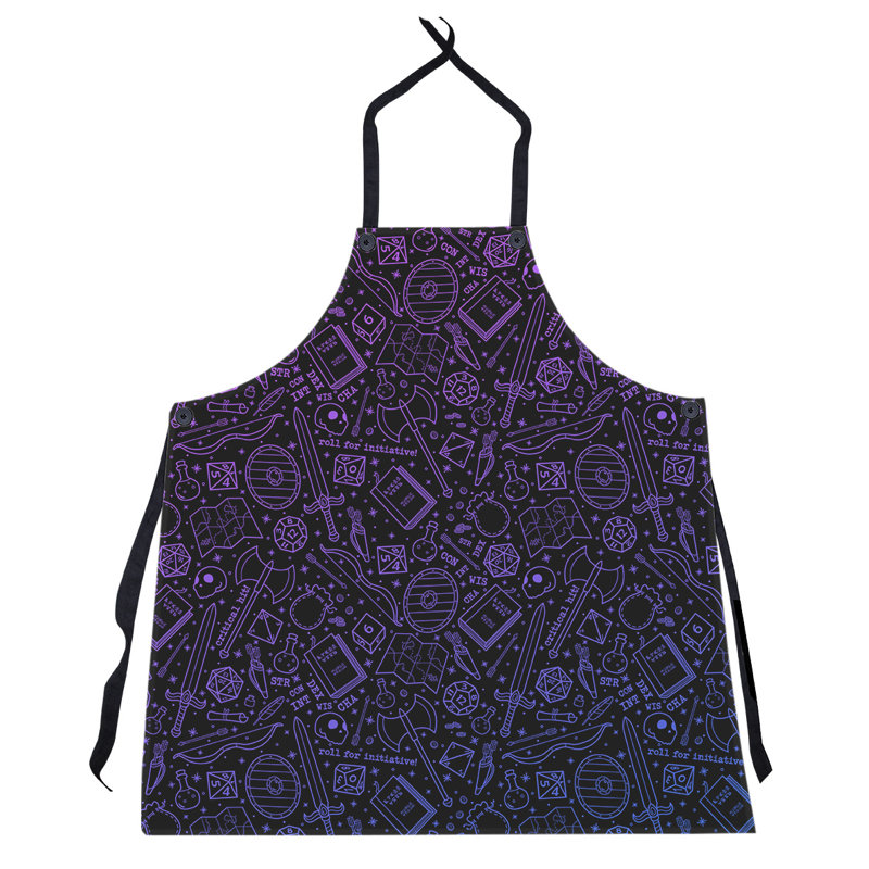 Tablier à motif rpg lines, Dégradé mauve / bleu