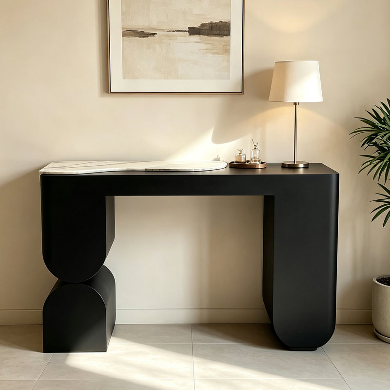 Console Mid-Century, H 33,5 po x l 39,4 po x P 13,8 po