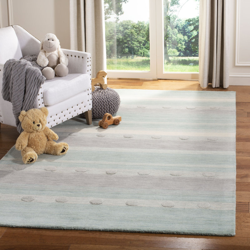 Gosselin children's hand-woven wool rug, Rectangle 5 pi x 8 pi