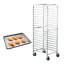 Support à paniers commercial en aluminium à 20 niveaux - Chariot de boulangerie robuste avec roues de frein pour demi-plaques