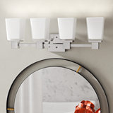 Éclairage pour salle de bain 4 lumières à intensité variable en chrome poli Edington
