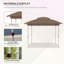Tente à auvent escamotable de 12 pi x 12 pi avec filet et sac de transport Outsunny