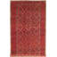 Tapis décoratif en laine rouge de conception unique 5 pi 3 po X 10 pi 6 po noué à la main 1980S