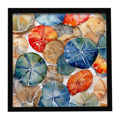 Sand Dollars Framed Metal Print