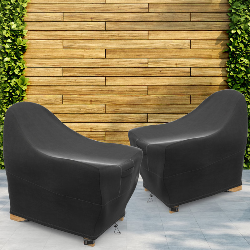 Set of 2 Adirondack Patio Chair Cover - Breathable, Heavy-Duty Cover with Water-Resistant PVC liner, Adjustable Elastic Hem, Click-Close Straps, and Air Vents - Hyslop Collection