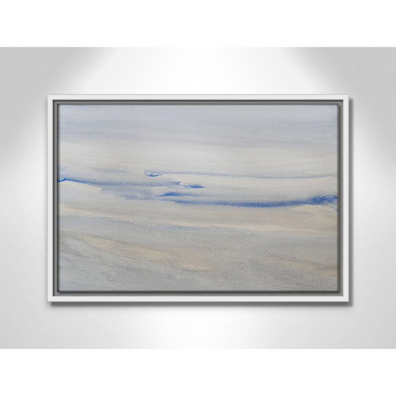«Silent Direction Print» par S.H. Khân, Toile avec cadre, L 19,5 po x H 13,5 po, White Floater