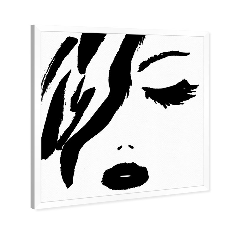 «All Black Rouge à lèvres», reproduction, H 26 po x l 26 po, Impression encadrée, White Flat
