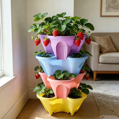 4-Tier Stackable Vertical Planter Tower