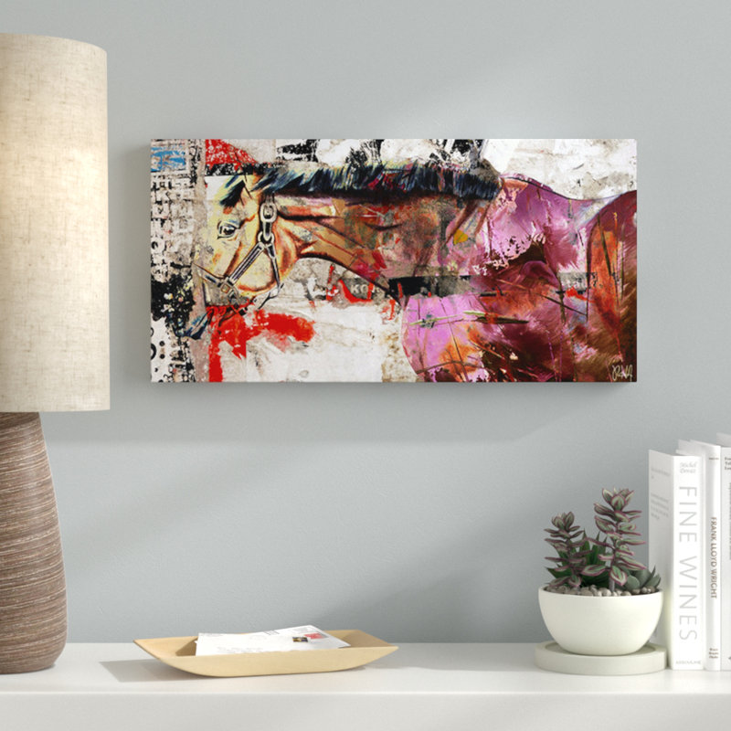 Équitation - impression sur toile tendue, H 20 po x l 40 po x P 1,5 po