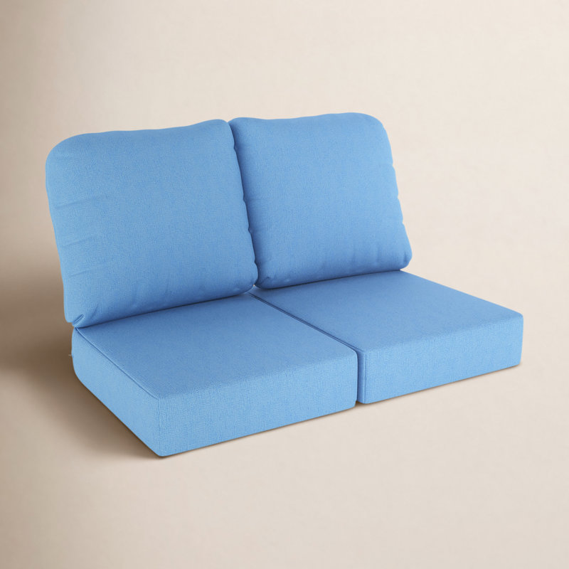 Indoor/Outdoor Sunbrella® Seat/Back Cushion, Canvas Air Blue Sunbrella® Canvas