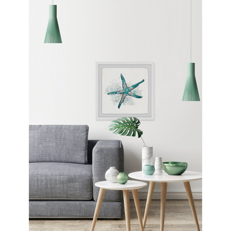 « star fish indigo », impression encadrée, H 12 po x l 12 po x P 1,5 po