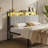 Storage Upholstered Headboard Metal Headboard With Charging Station LED Light And USB Port-1503872572-1503872574