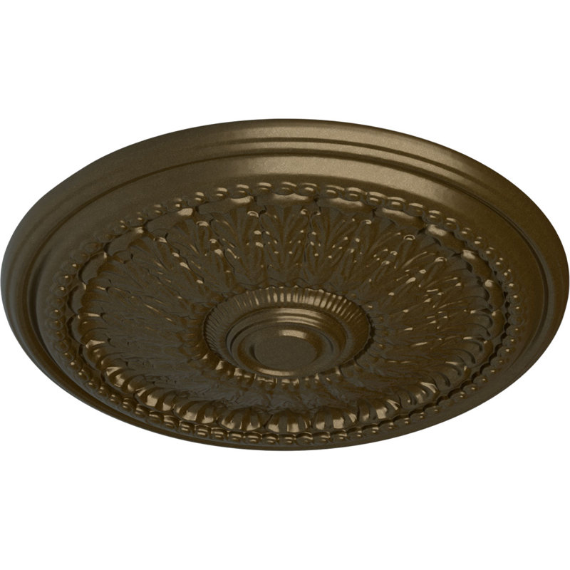 Médaillon de plafond de 27 po x 2 1/2 po Brunswick (convient aux auvents jusqu'à 4 1/2 po), Laiton