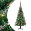 vidaXL Artificial Pre-lit Christmas Tree Green PVC and Metal-583694588