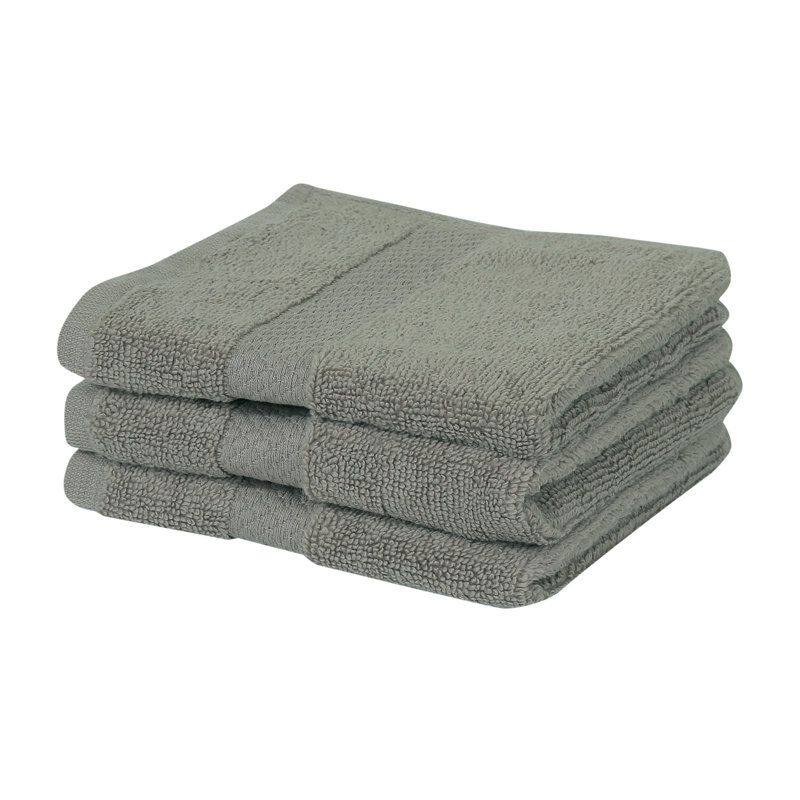 Ensemble de débarbouillettes 100% coton Splash, débarbouillettes et débarbouillettes en coton doux absorbant 550 g / m² pour salle de bain, spa et usage quotidien, certifié OEKO-TEX, paquet de 3, gris