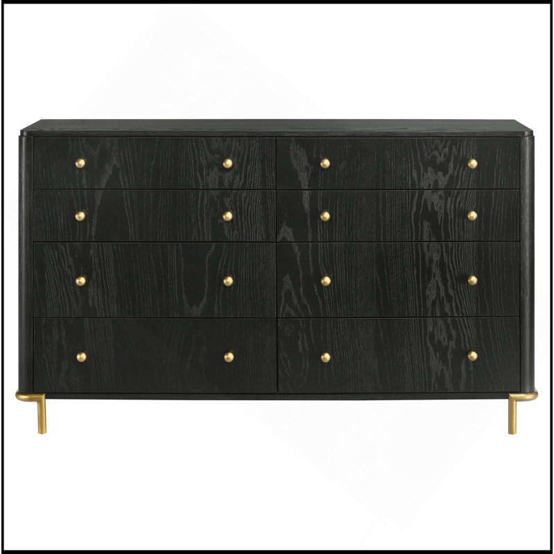 Commode 8 tiroirs Anser, Noir
