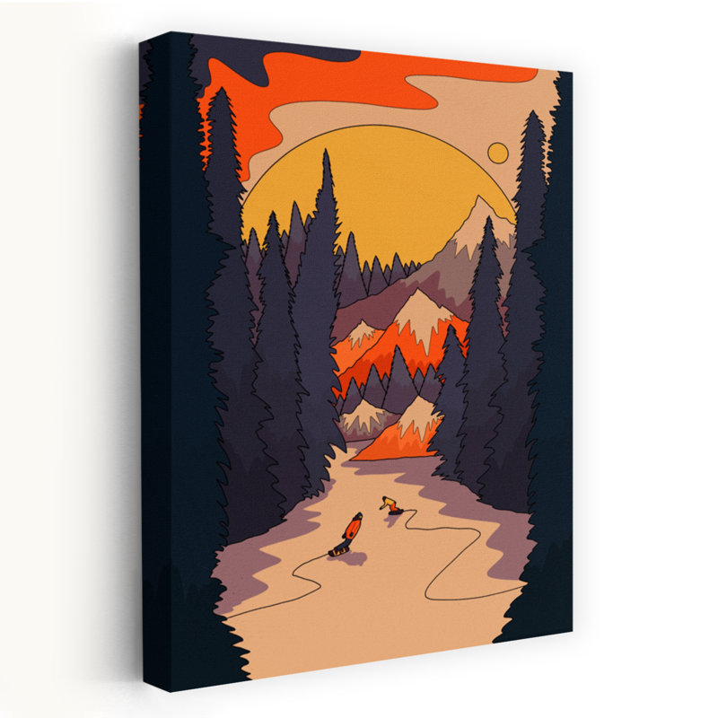 Contemporary Art Abstract Contemporary Forest Landscape Wall Art by Stephen Wade - Wrapped Canvas Print