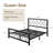 Avren Vintage Metal Platform Bed with Headboard and Footboard, Geometric Design, No Box Spring Needed-1975530969-1975530983