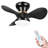 FIMEI 24” Straight 3 Blades Flush Mount Modern Ceiling Fan with Dimmable LED Light Kit,RC,Reversible Blades,6 Speeds-1346383929