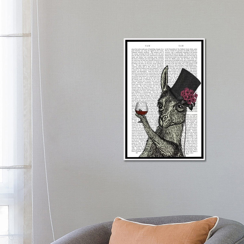 «Llama Lush II» par Fab Funky - impression d'art graphique, Aucun mat, H 26 po x l 18 po x 1,5 po, Toile blanche encadrée