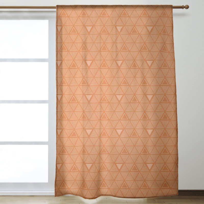 Jordao Room Darkening Curtain Single Panel, Orange