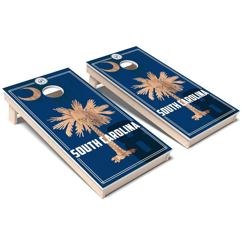 Ensemble de jeu de cornhole composite toutes saisons 2.0 South Carolina State Flag, Ajouter des lumières DEL