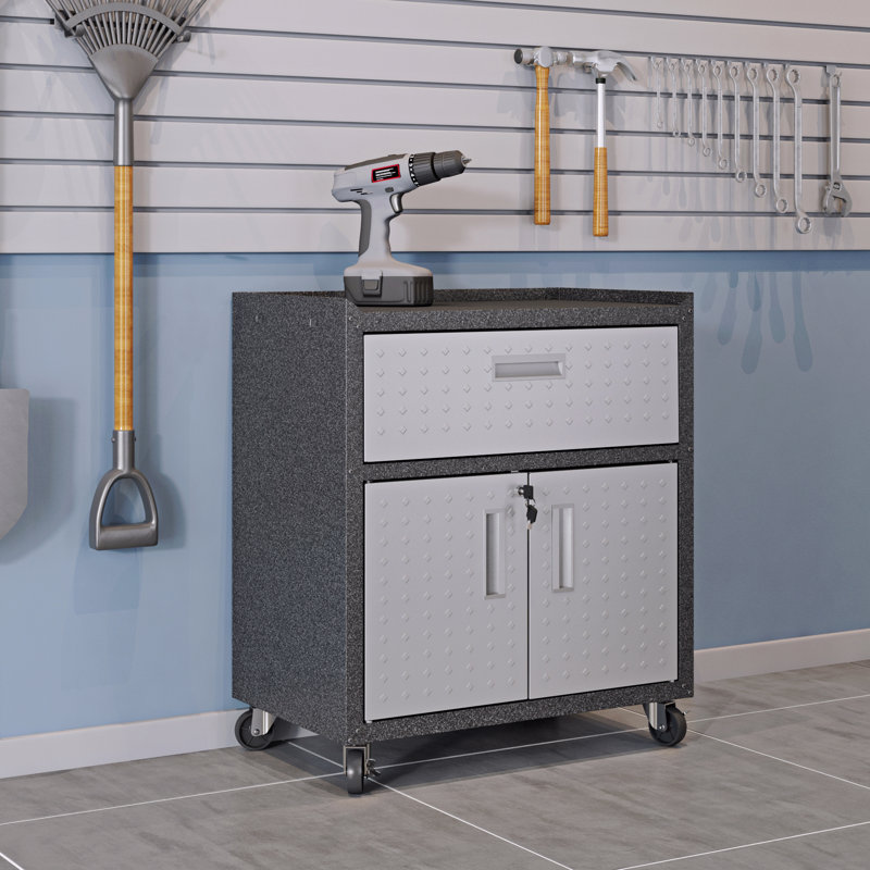 Armoire de garage 30 po, Noir/gris