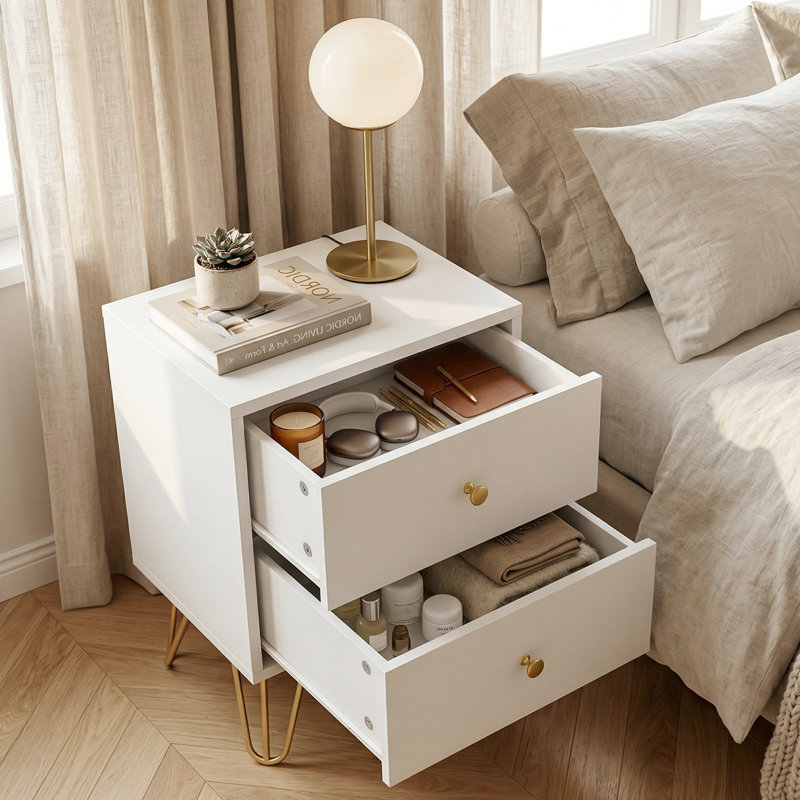 Ensemble de tables de bout Borg, Blanc