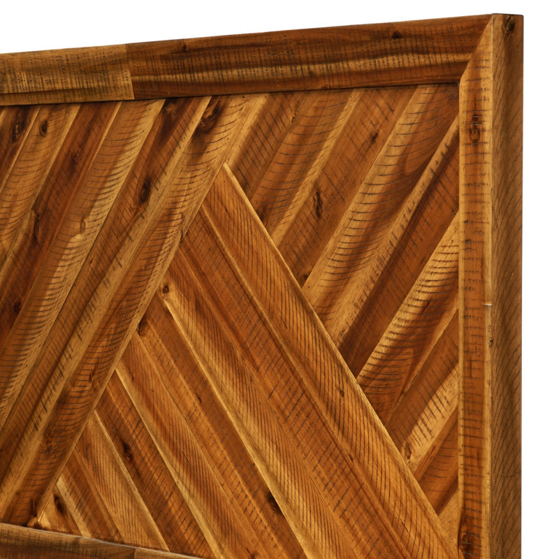Structure de lit en bois massif Gonsoulin avec tête de lit réglable / lit plateforme fabriqué à la main, Très grand, Noyer