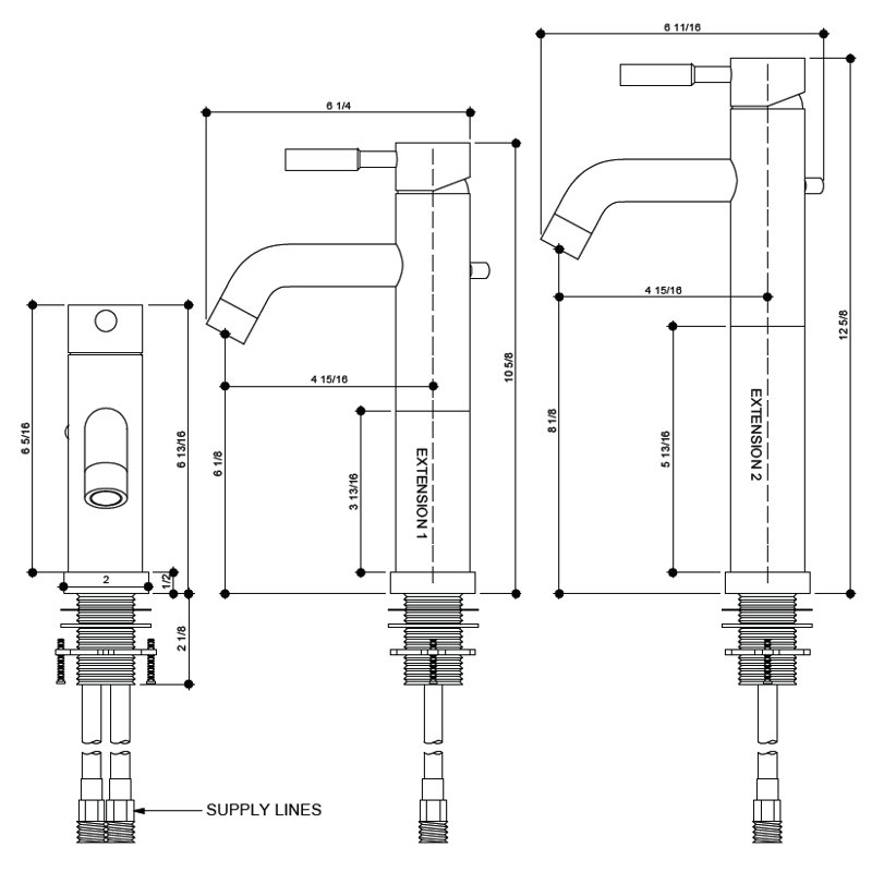 Robinet de salle de bain Porus, Nickel satiné